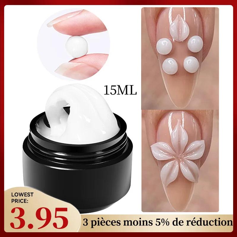 BORN PRETTY 15ml Gel d'extension de main antiadhésif transparent 3D façonnage sculpture Nail Art Gel dur solide pour fau