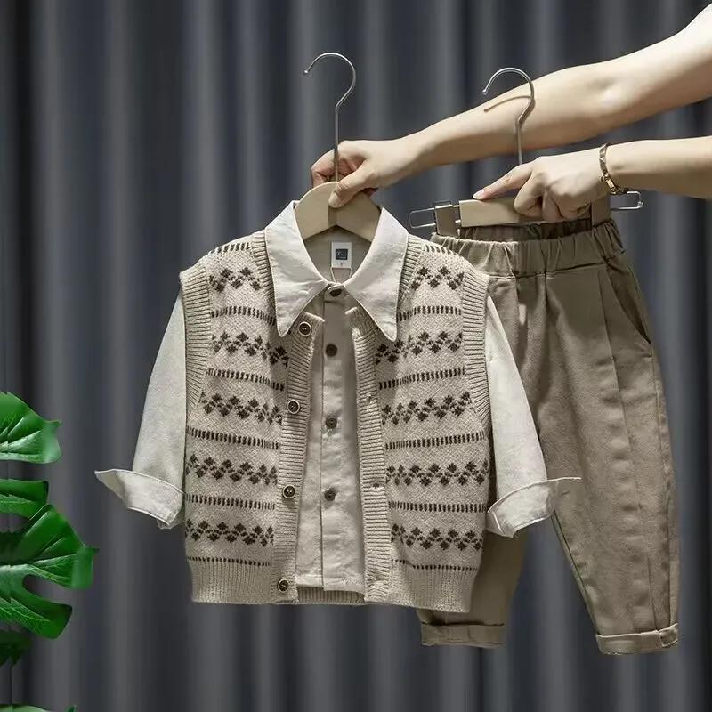 Ensemble chemise et pantalon en fibre trempé pour bébé garçon