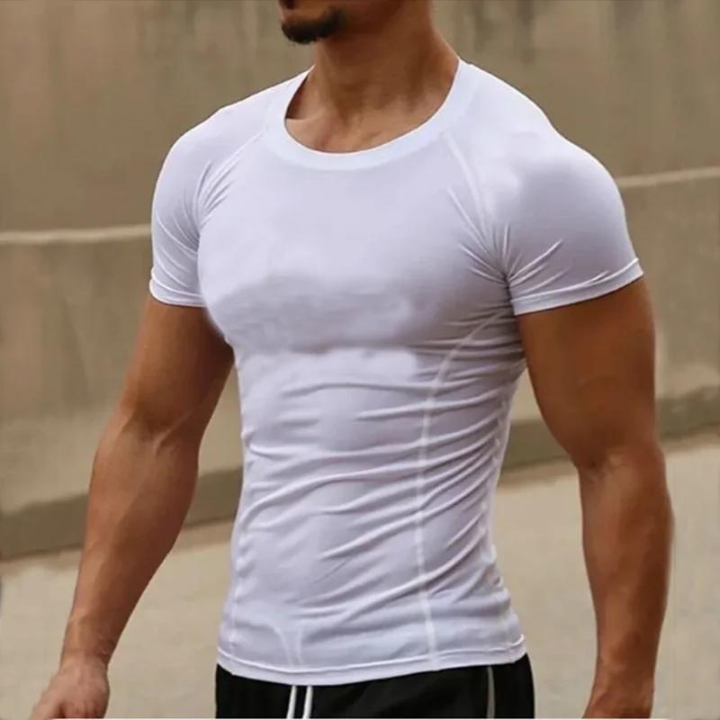 T-shirt de sport de compression pour hommes grandes tailles
