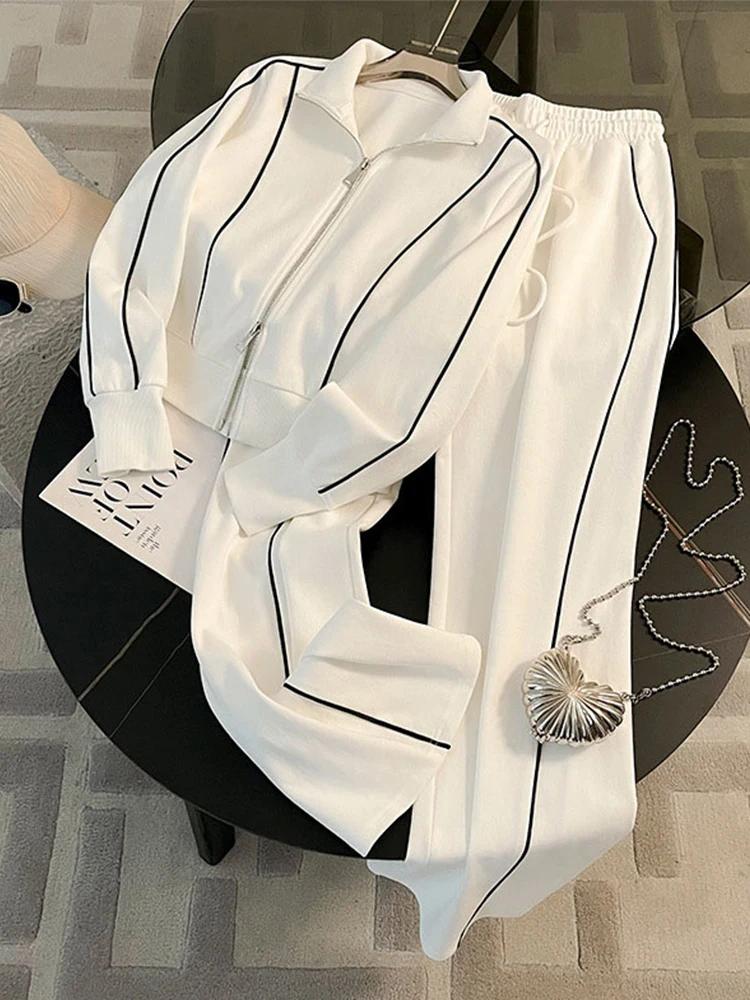 Ensemble veste et pantalon droit pour femme décontracté et chic, confortable et polyvalent pour activités sportives et vie quotidienne