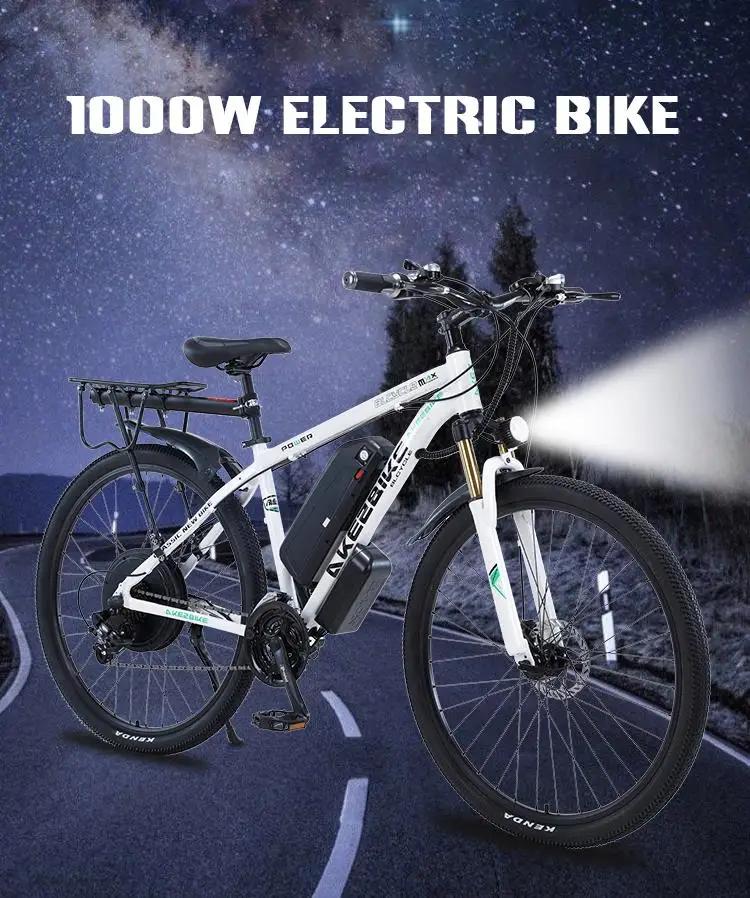 Vélo électrique tout-terrain pour hommes, vélo de montagne haute puissance, vélo électrique pour adultes, 1000W, 48V, stock UE