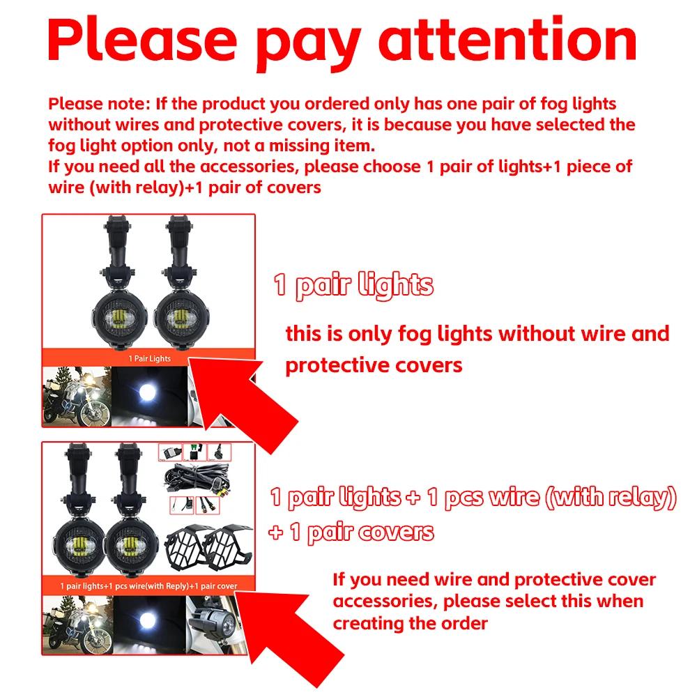 Feux auxiliaires LED antibrouillard pour moto universelle R1200GS F800GS K1600