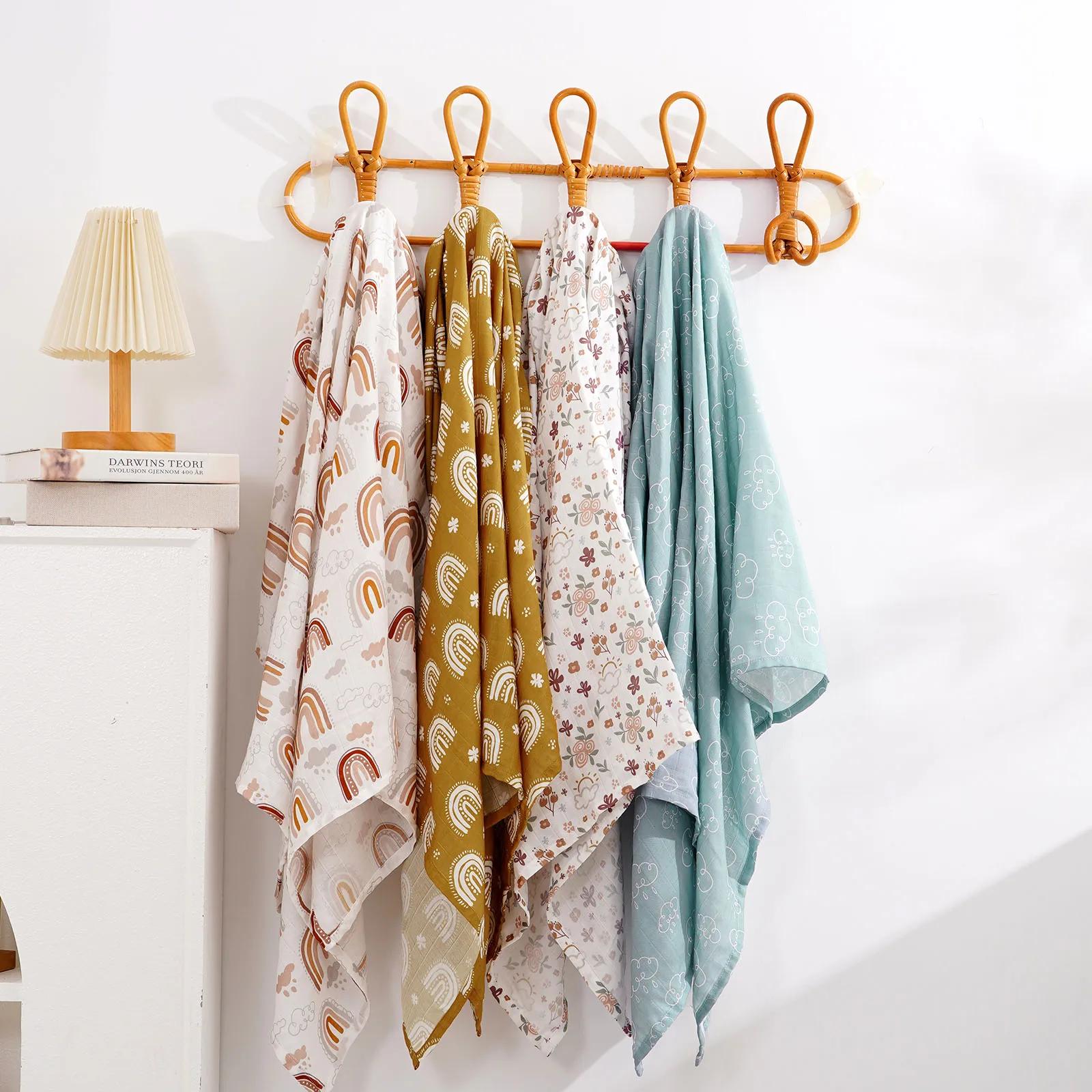 Couverture d'emmaillotage en mousseline pour bébé