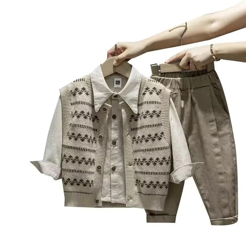Ensemble chemise et pantalon en fibre trempé pour bébé garçon