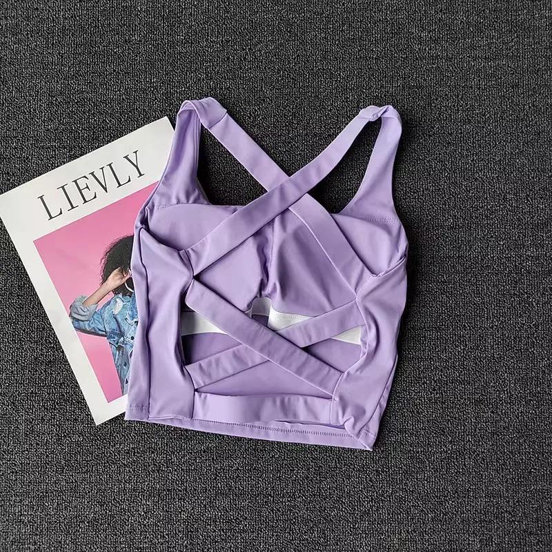 Femmes sangle croisée soutien-gorge de Sport sans couture haute Lmpact