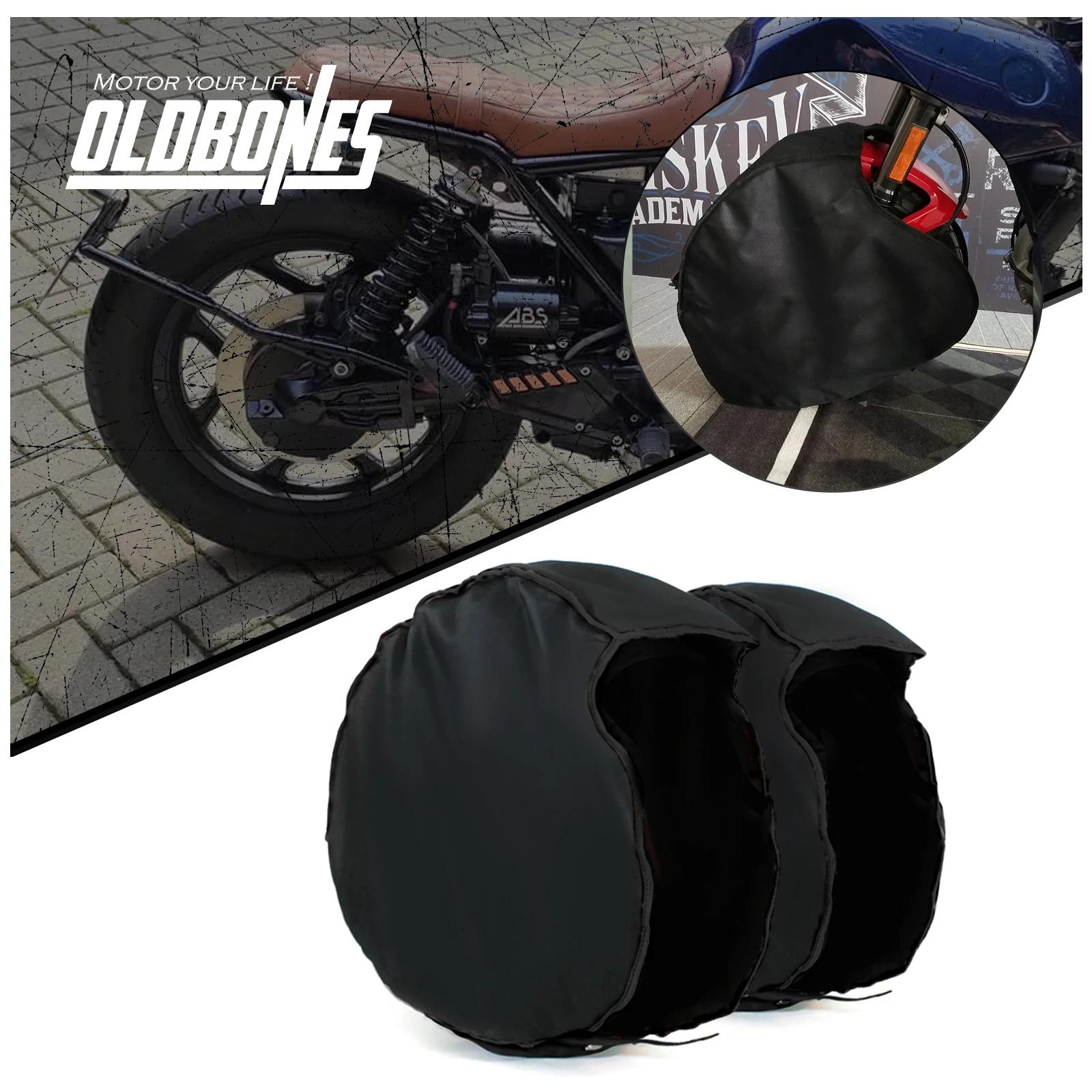 Housse d'isolation thermique épaisse pour pneus de moto, 17 pouces, Protection contre le chaud, pare-vent avec bord noir, polaire avant et arrière
