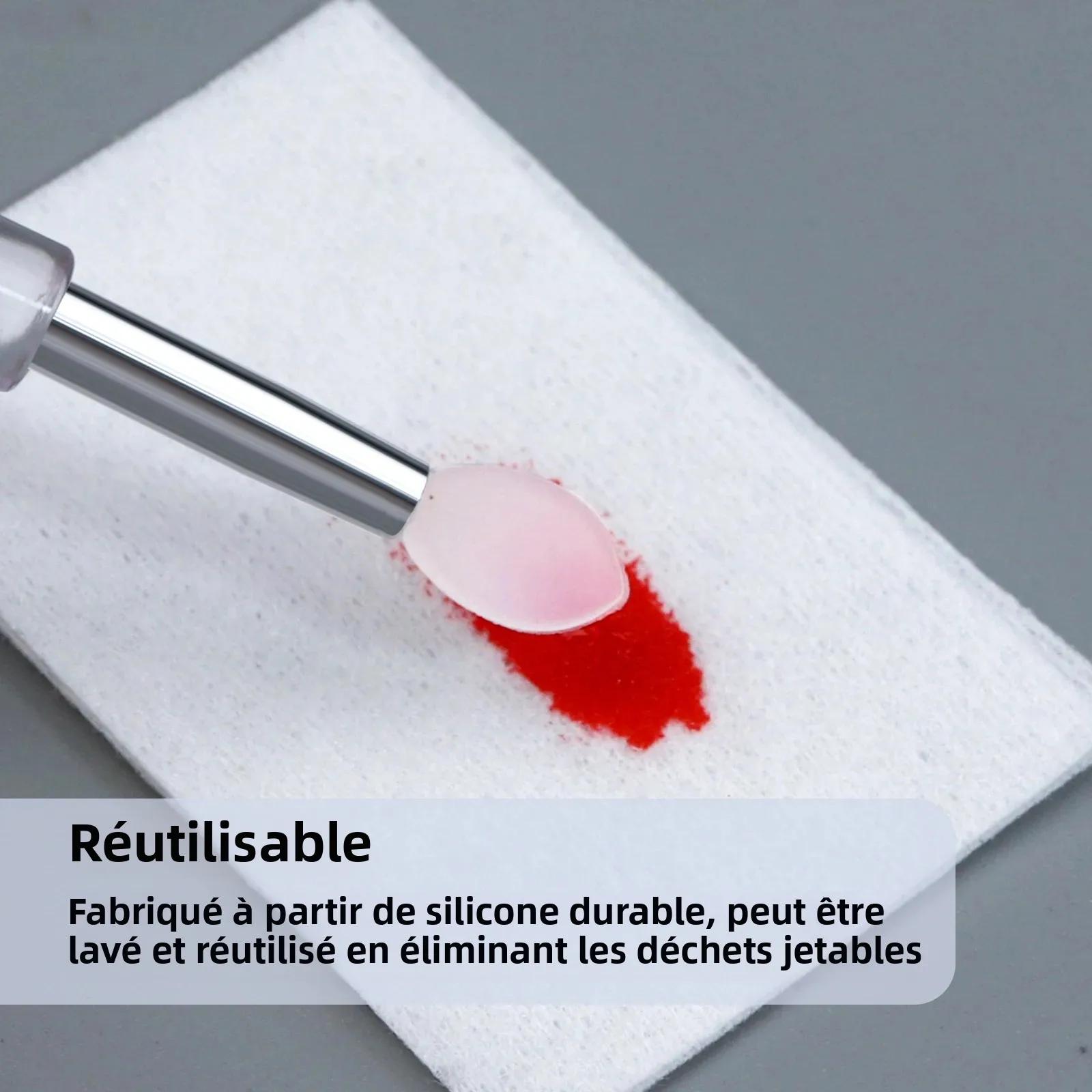 Brosse en Silicone transparente pour Nail Art