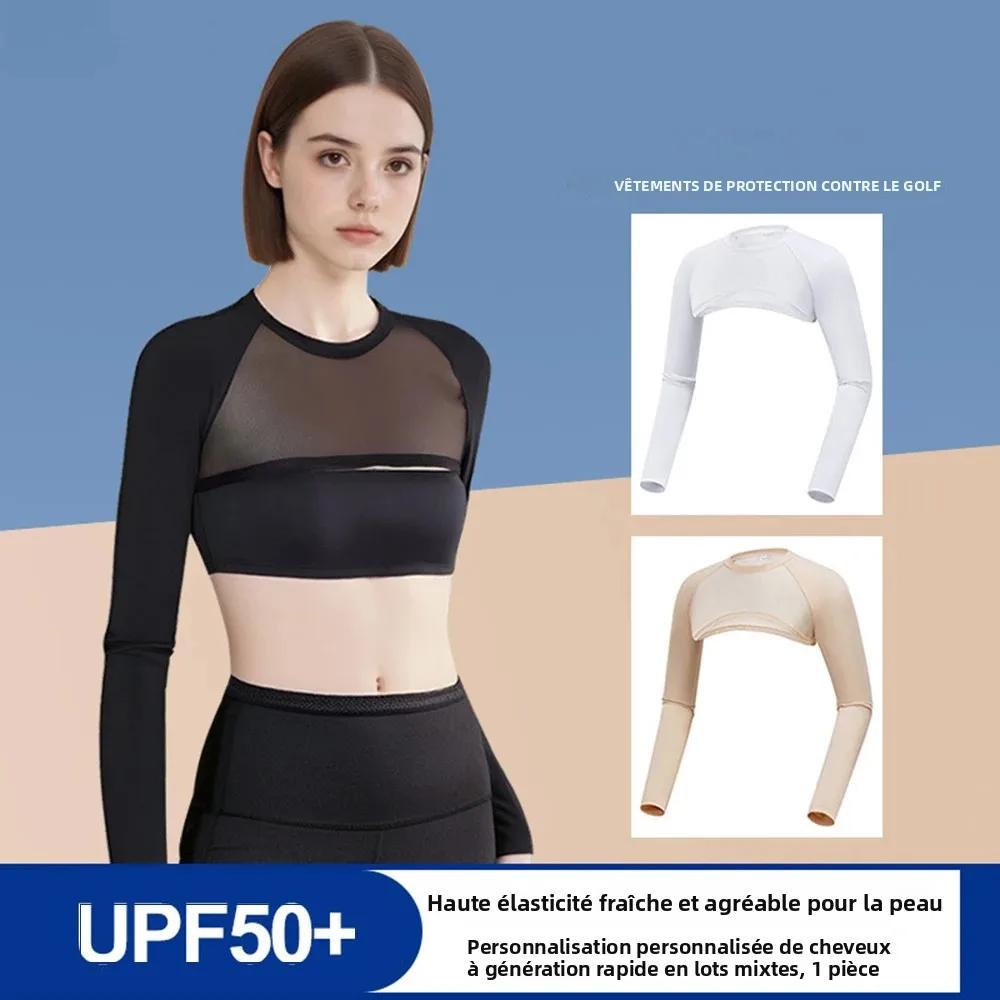 Golf femmes été à manches longues châle crème solaire bas chemise dames refroidissement glace soie