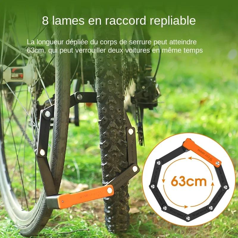 WEST BIKING Serrure de Sécurité Pliable pour Vélo