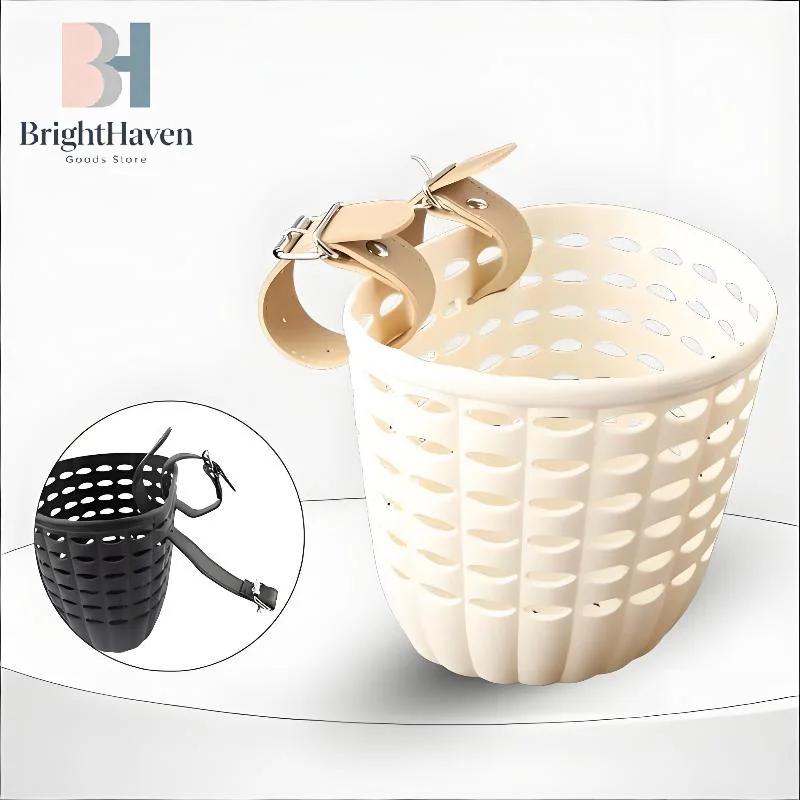 Panier de vélo pour enfants, panier de rangement durable avec sangles réglables en PU, panier de guidon pour enfants, filles, cyclisme en plein air, tout-petits