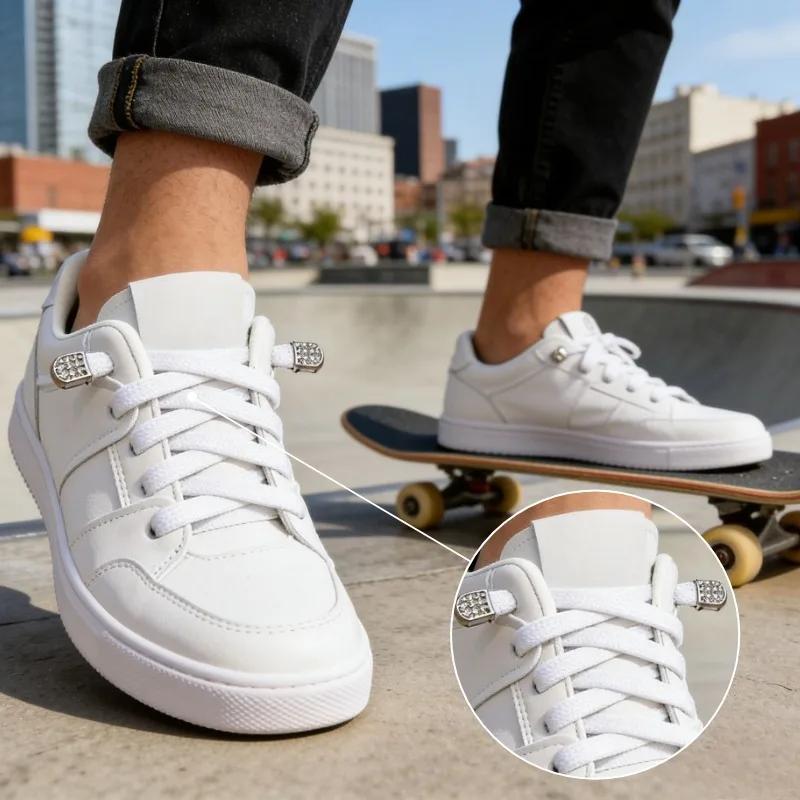 Lacets élastiques sans nœuds pour baskets de sport, système de lacets rapides à verrouillage automatique, lacets larges pour adultes sans attache