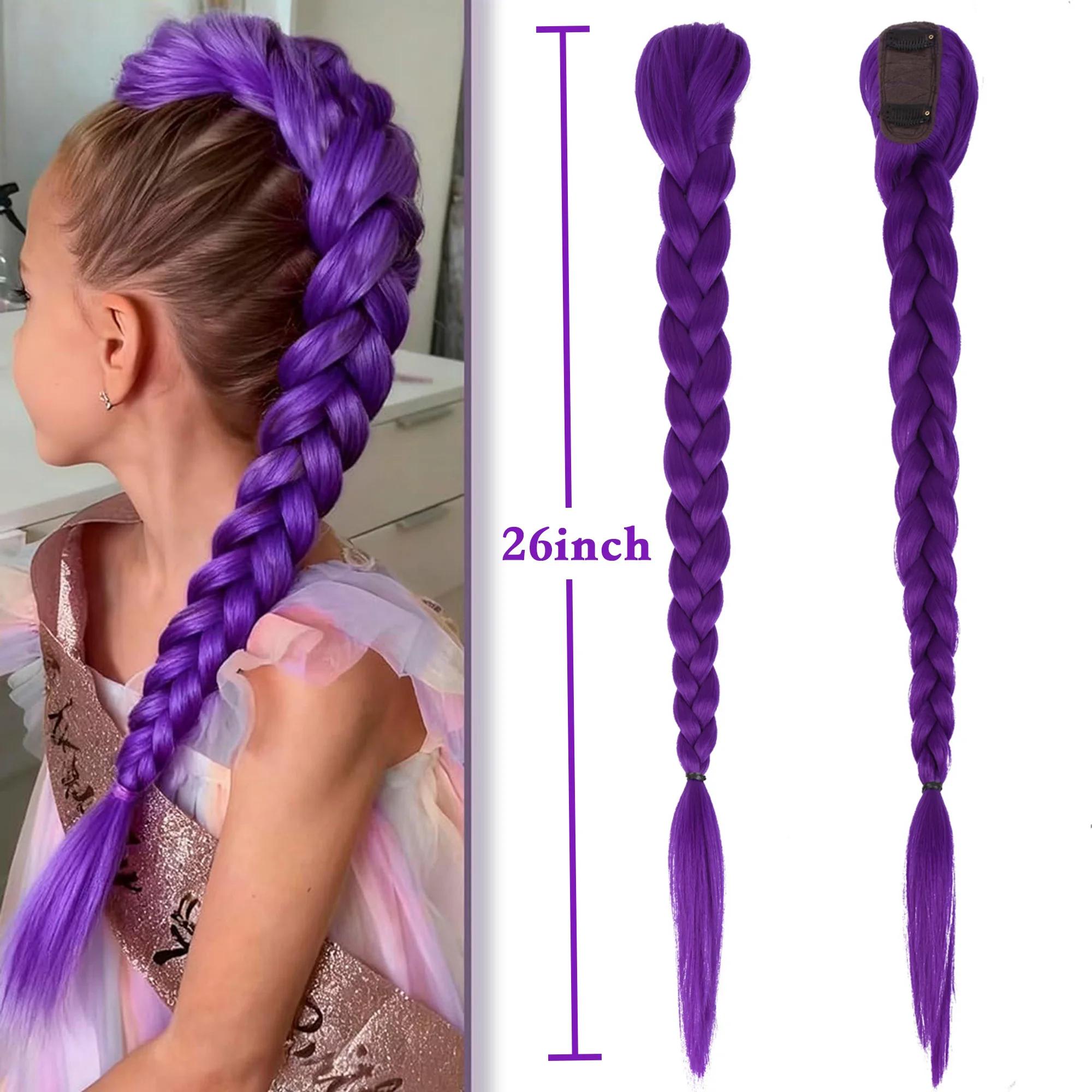 Extension de cheveux synthétiques longue queue de cheval à clipser