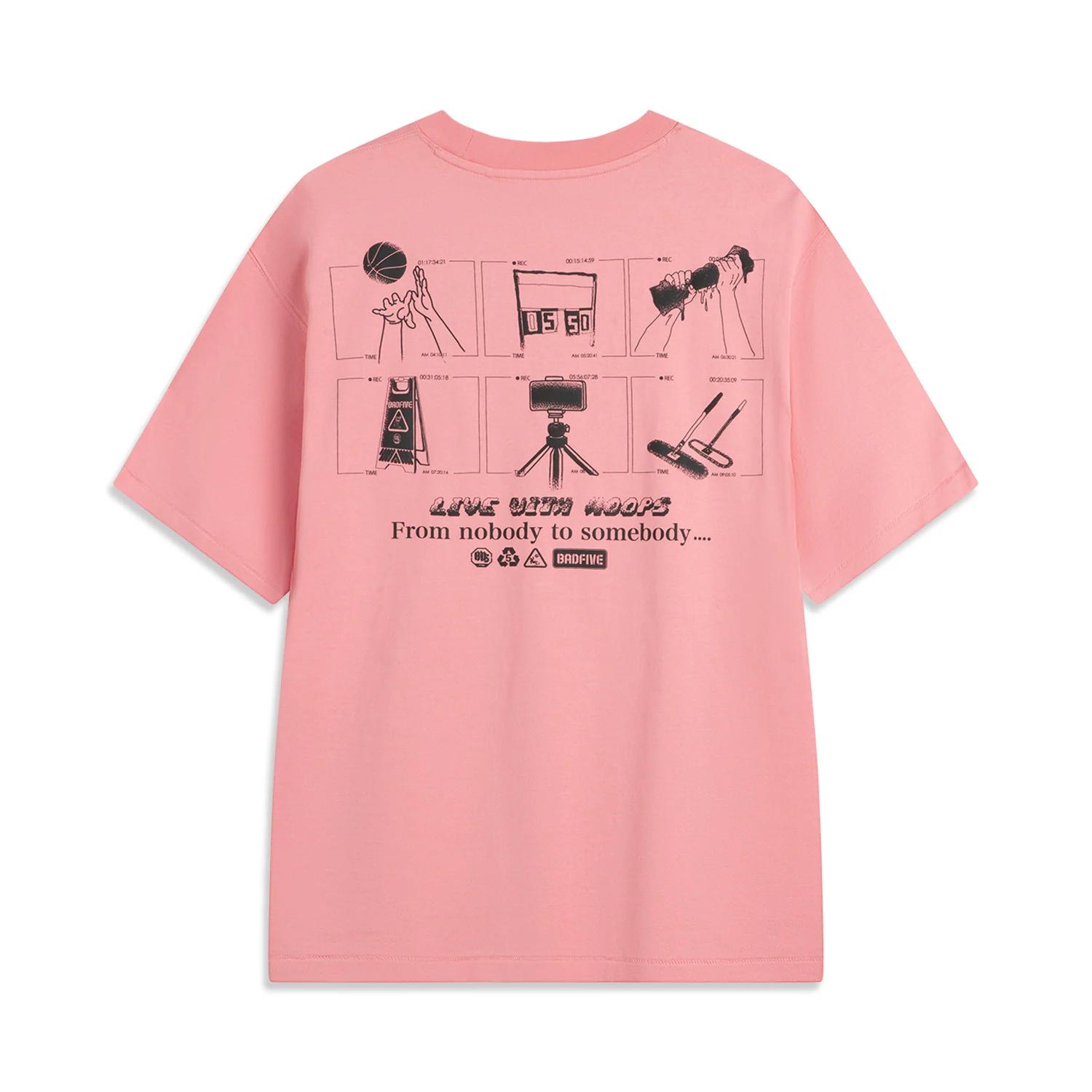 T-shirt Li-Ning BADFIVE homme 100% coton coupe ample confortable décontracté basket culture