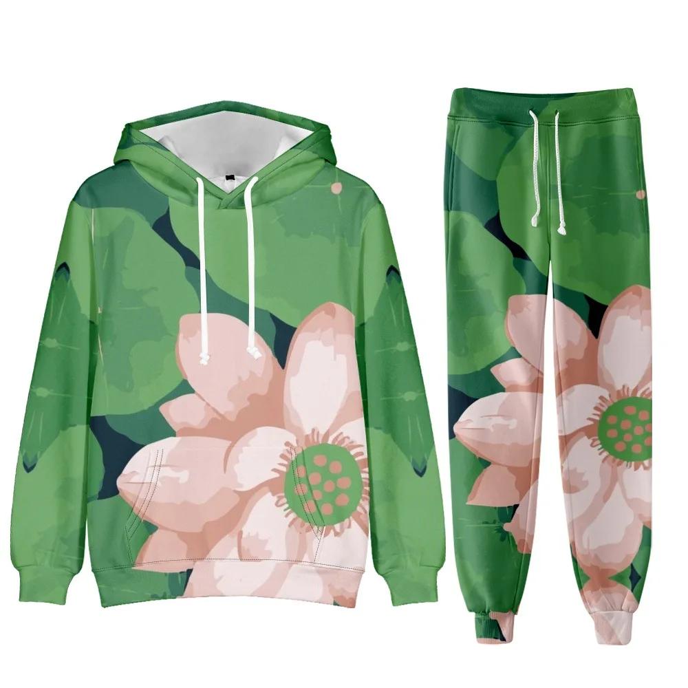 Survêtement Floral Chic Et Élégant Pour Femme Tenue De Sport Amusante Salon Jogging Respirant Occasions Spéciales