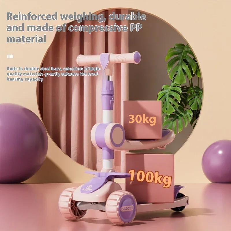 Nouvelle trottinette pour enfants de 1 à 3-6-10 ans, trottinette trois en un pour filles, garçons et bébés. Promenade en scooter