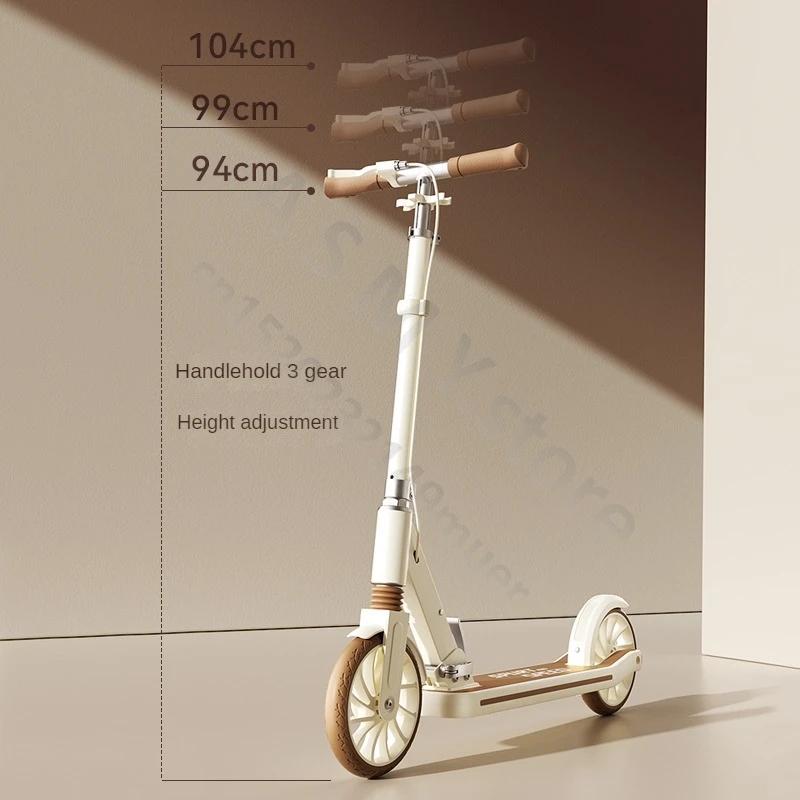 Trottinette pour enfants, vélo pliable, grande roue coulissante pour enfants, trottinette à deux roues pour adultes de 5 à 15 ans