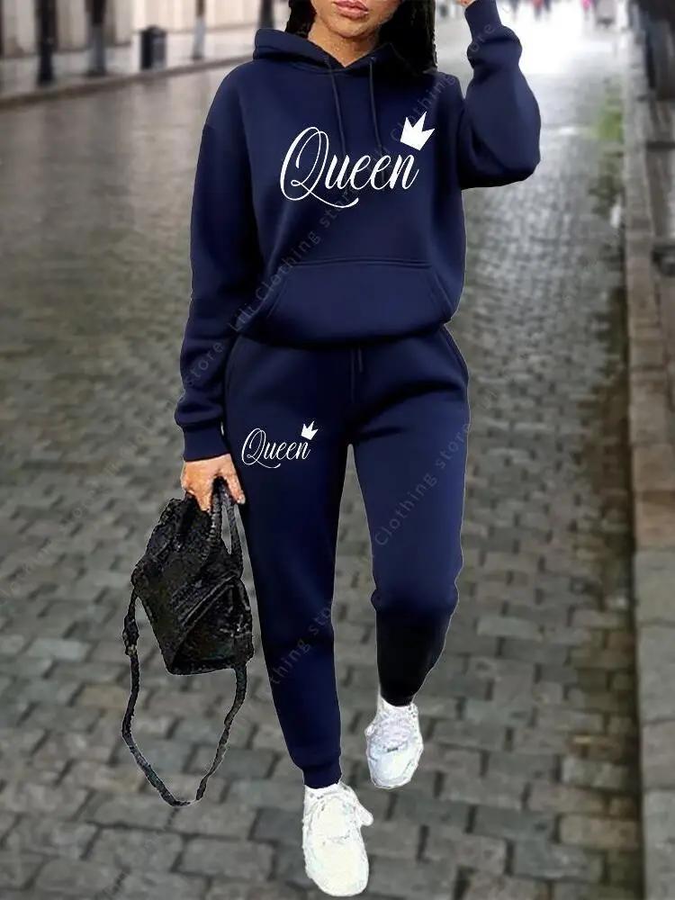 Ensemble de survêtement pour femmes, vêtements d'automne et d'hiver, sweats à capuche et pantalons, mode, haute qualité, esthétique, marque de luxe, streetwear, ensembles de pantalons pour femmes