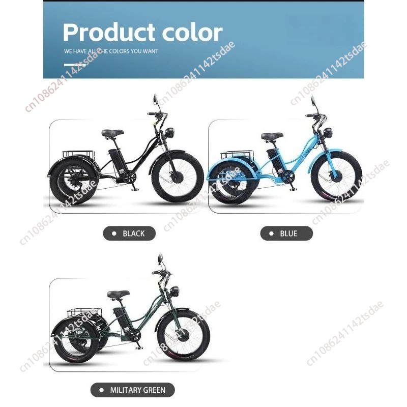 Vélo électrique de montagne 750W à 3 roues avec deux sièges pour personnes âgées