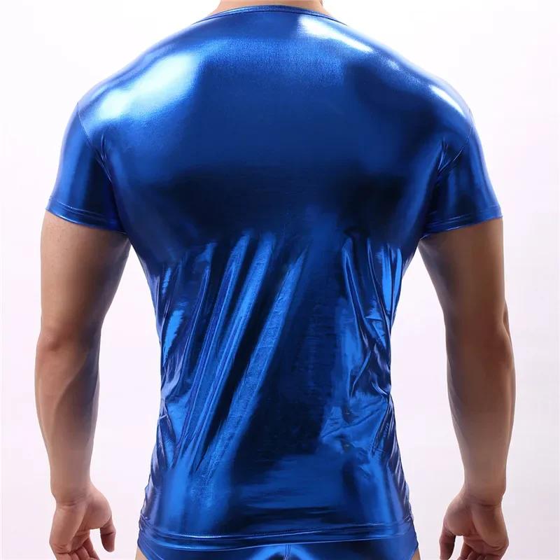 Maillot de corps sexy en similicuir pour hommes