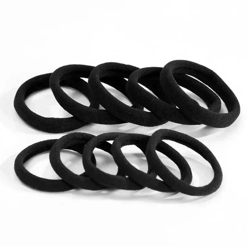 Bandes de cheveux à haute élasticité pour femmes et filles, bandeau noir, attaches en caoutchouc, support queue de cheval, chouchous pour enfants, accessoires pour cheveux