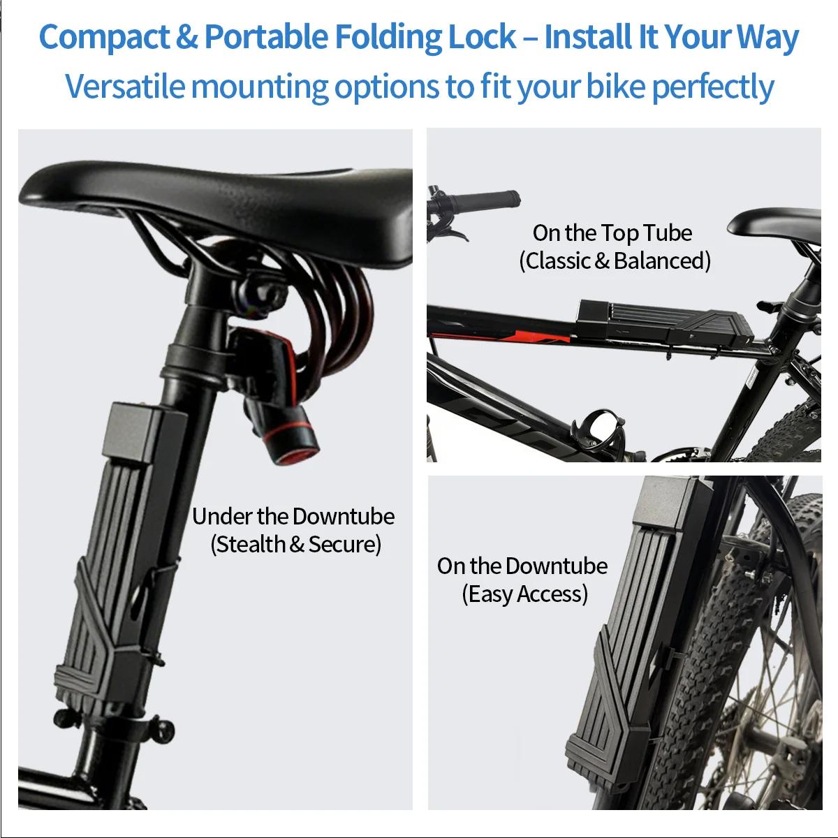 Antivol de vélo, Cadenas pliant à chaîne avec clé pour une sécurité renforcée, Antivol de vélo robuste à maillons solides pour vélo, vélo électrique, trottinette
