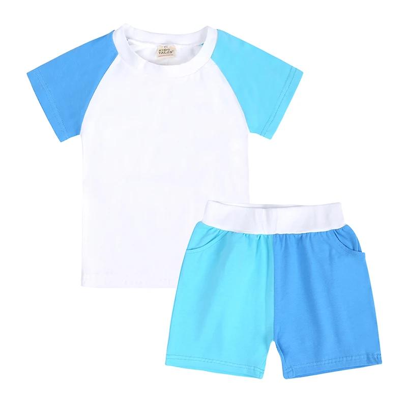 Survêtements pour enfants, ensembles de vêtements pour bébés garçons et filles, Shorts de couleurs contrastées pour filles et adolescents, ensemble de 2 pièces