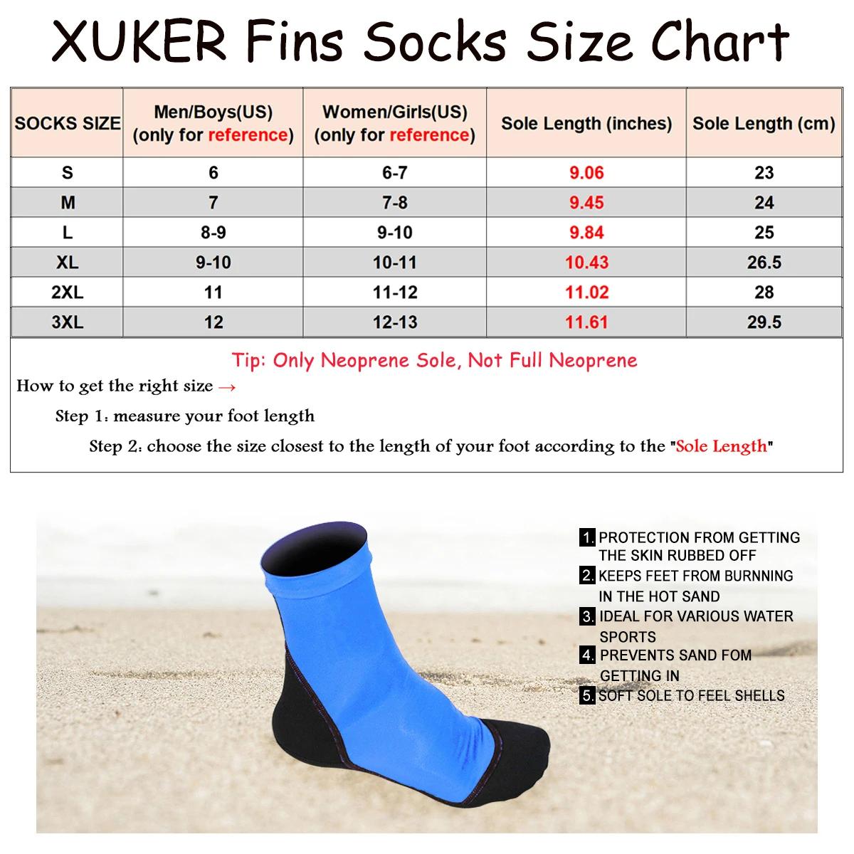 Chaussettes à ailerons en néoprène pour sable