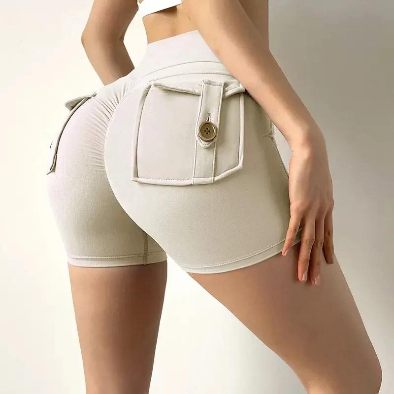 Shorts de yoga taille haute avec poches pour femmes