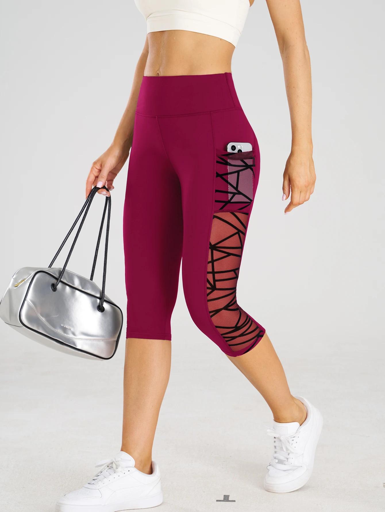 Taille haute Yoga pantalons courts Leggings avec poches sport Fitness décontracté serré