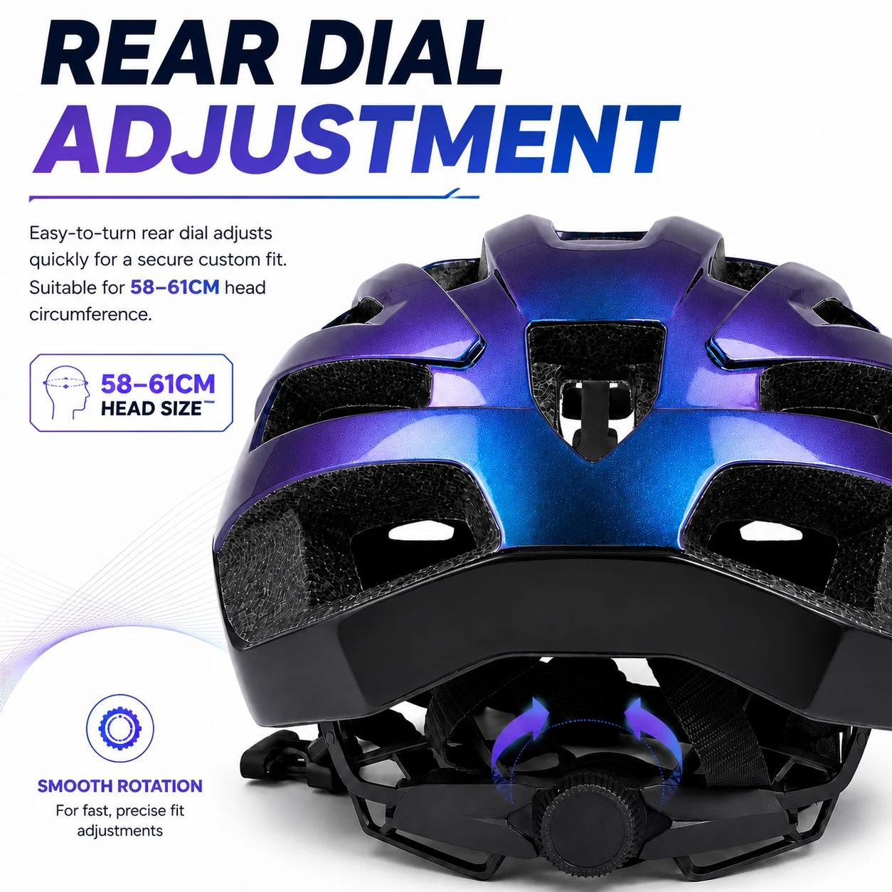 Casque de vélo pour adultes, léger, réglable, pour vélo de route, VTT, pour hommes et femmes, course