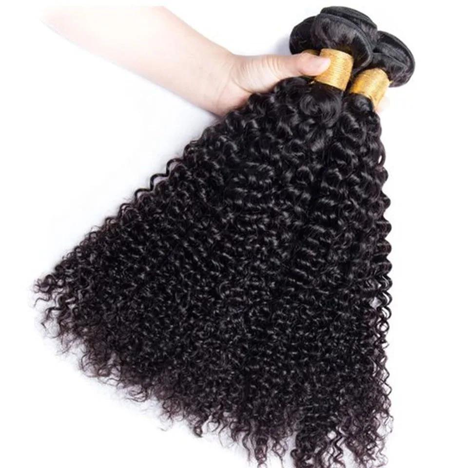 28 30 pouces Afro crépus bouclés cheveux humains Bundle Deal brésilien