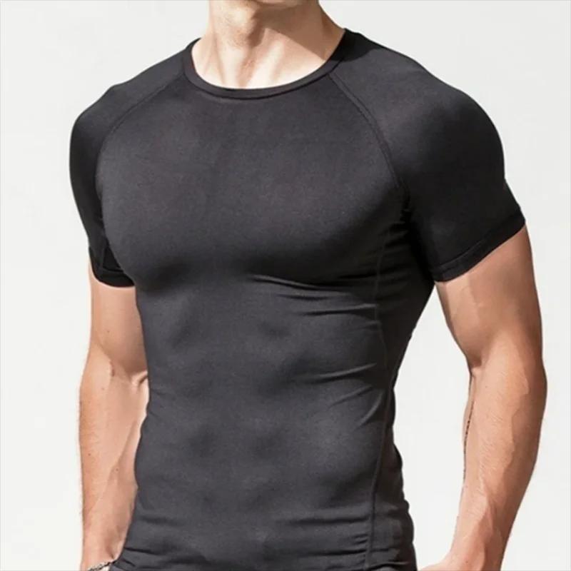 T-shirt de sport de compression pour hommes grandes tailles