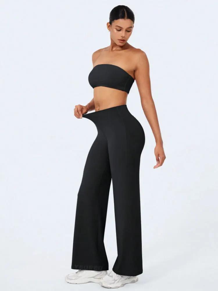 Pantalon de sport souple à jambe droite pour femme