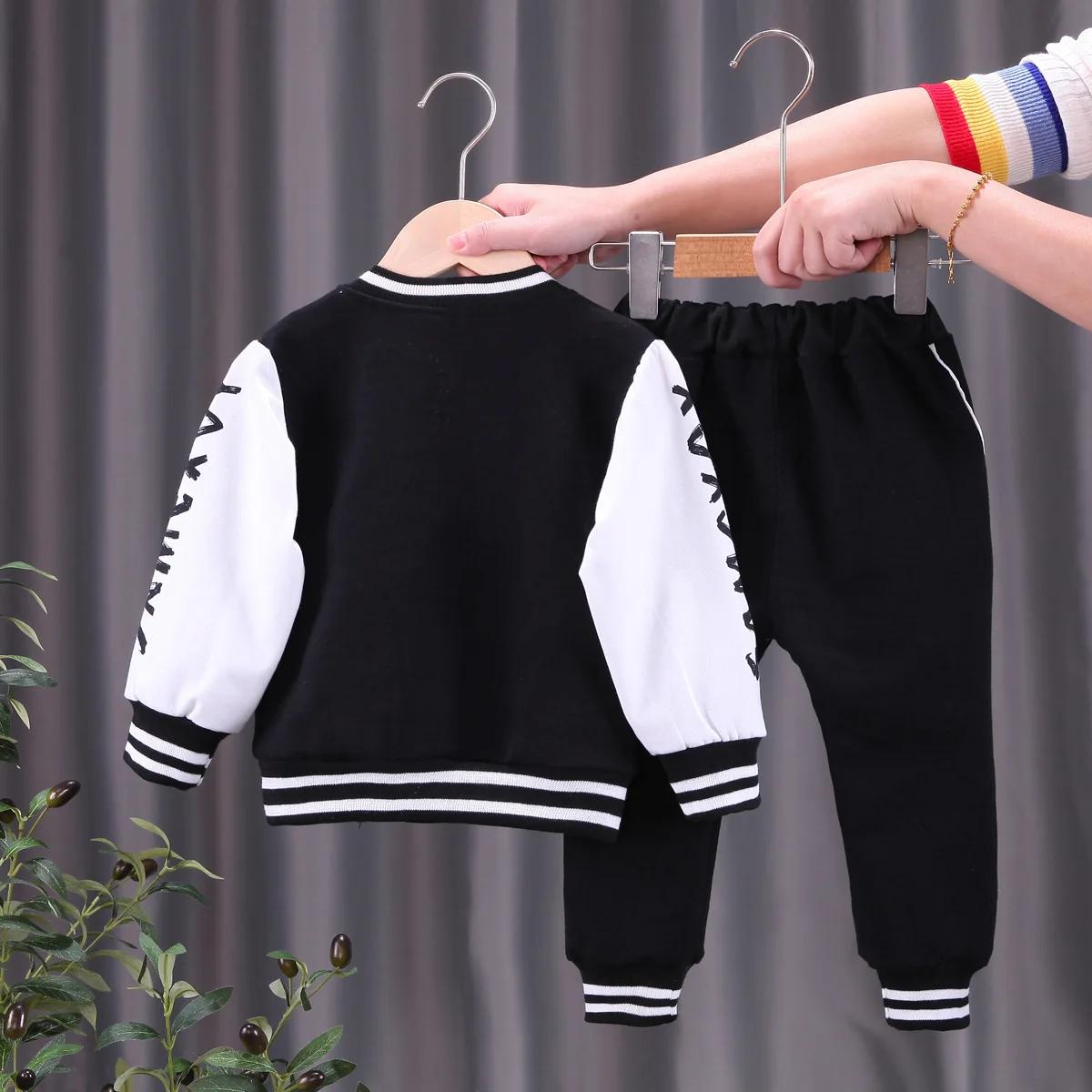 Ensembles de survêtements pour enfants, vêtements de sport décontractés pour garçons et filles, printemps automne, veste fine + pantalon 2 pièces, tenues pour bébés de 1 à 5 ans