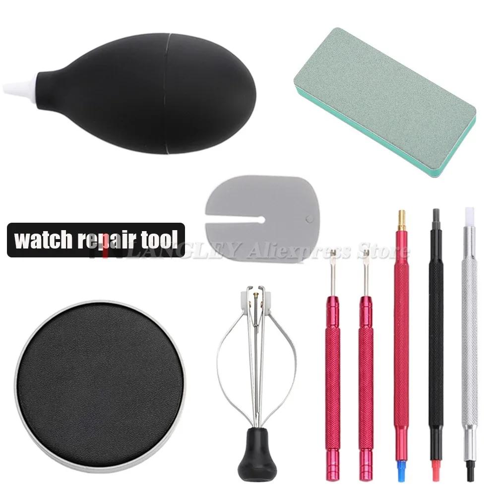 Kits de réparation de montres, souffleur en caoutchouc et tampons de protection contre la poussière, stylo à aiguille, brosse de nettoyage, outils de réparation d'entretien pour horloger