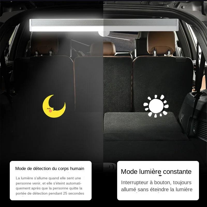 SEAMETAL veilleuse voiture toit lampe à LED 3 Modes sans fil corps humain Induction USB coffre Auto intérieur