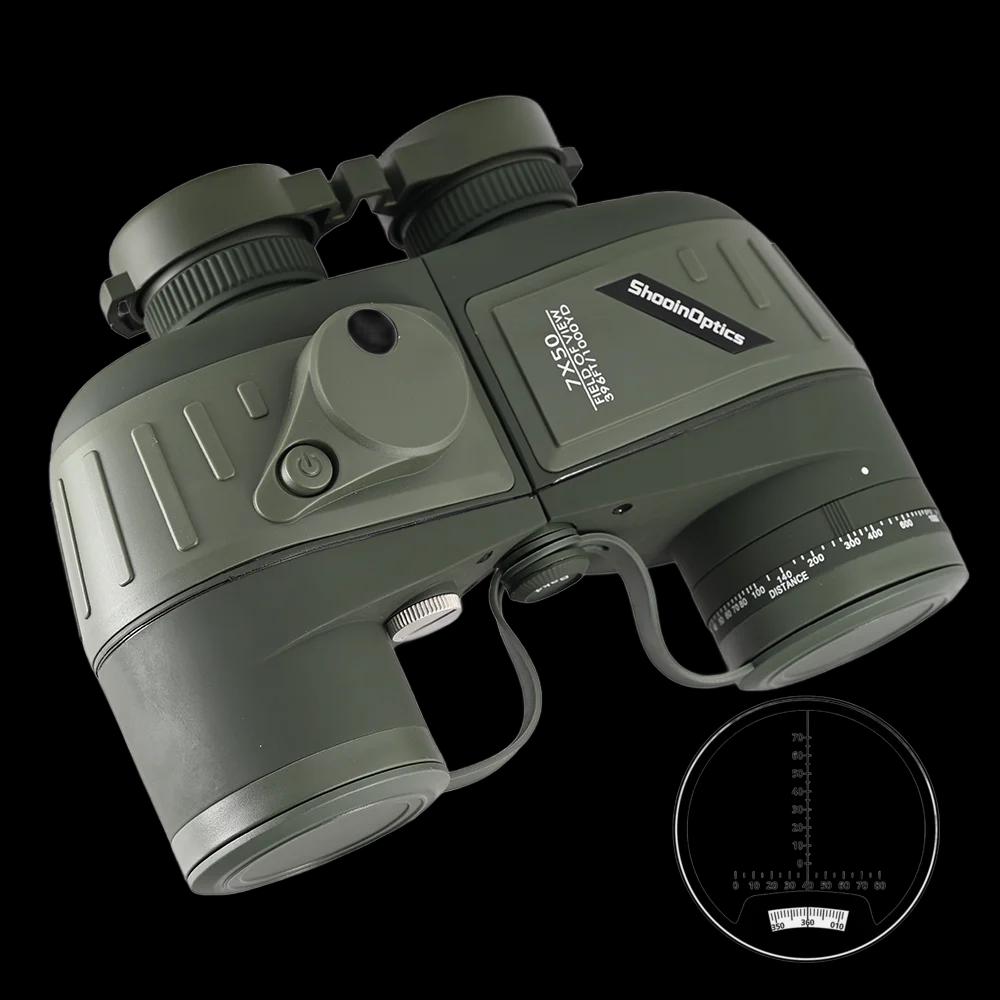 SHOOINOPTICS jumelles 7X50 boussole nautique FMC azote flottant imperméable pour la chasse observation des oiseaux NAVIG