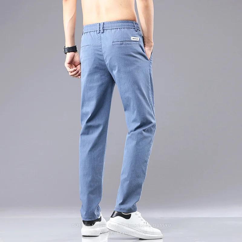 Pantalon Chino Cargo en Twill pour Homme, Taille Élastique, Couleur Unie, Coton Classique, Style Décontracté et Habillé, Collection Été 2026 de la Marque [Nom de la Marque]