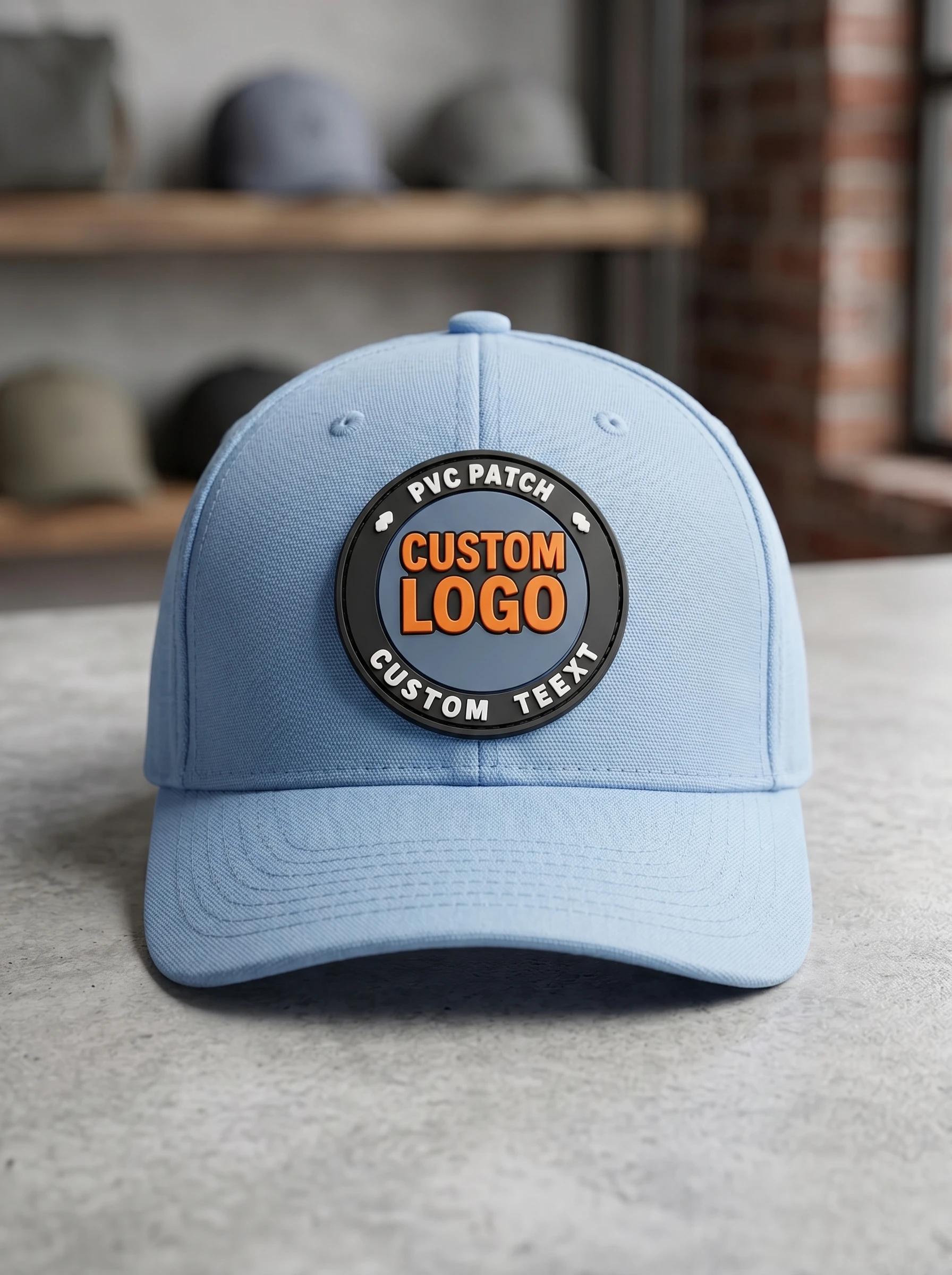 Patch en PVC personnalisé avec logo, patch 3D thermocollant, appliques autocollantes, badge en PVC pour chapeau, fermeture à boucle et crochets