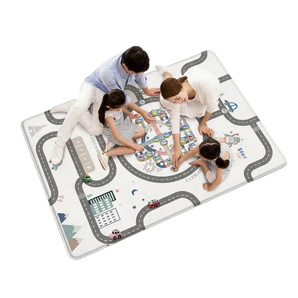 Tapis de jeu extra-large pour bébé, non toxique et imperméable, adapté à l'intérieur et à l'extérieur, tapis de ramper pour nouveau-né
