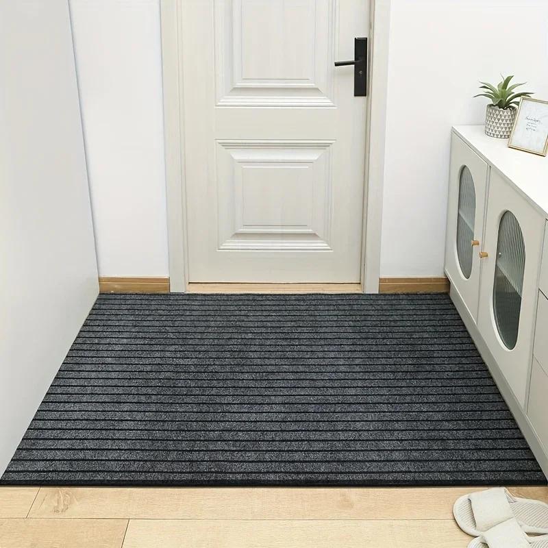 , Tapis de buanderie, tapis extérieur antidérapant et lavable, zone personnalisée carpe couloir inférieur en caoutchouc rayé de grande taille