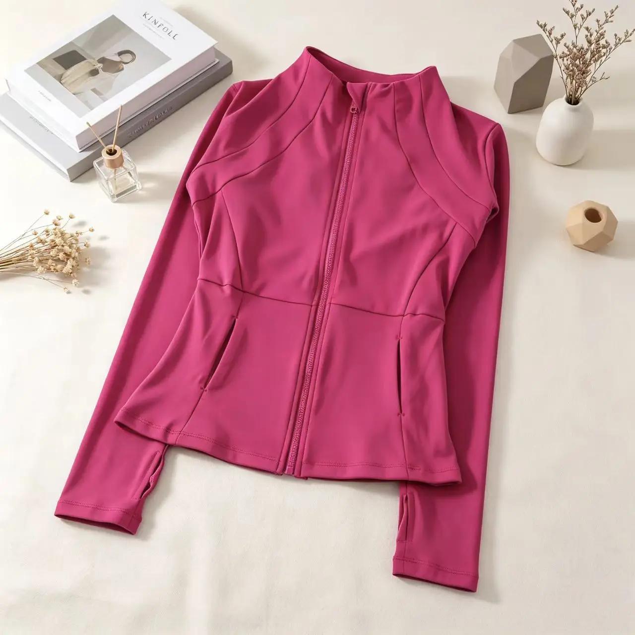 Vêtements de yoga, coupe-vent, vêtements de sport pour femme, sweat-shirt à manches longues, vestes de sport, hauts d'entraînement pour femme, vêtements de sport