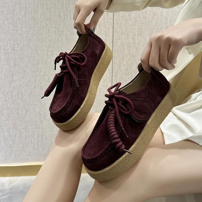 Mocassins pour femmes en daim et cuir véritable