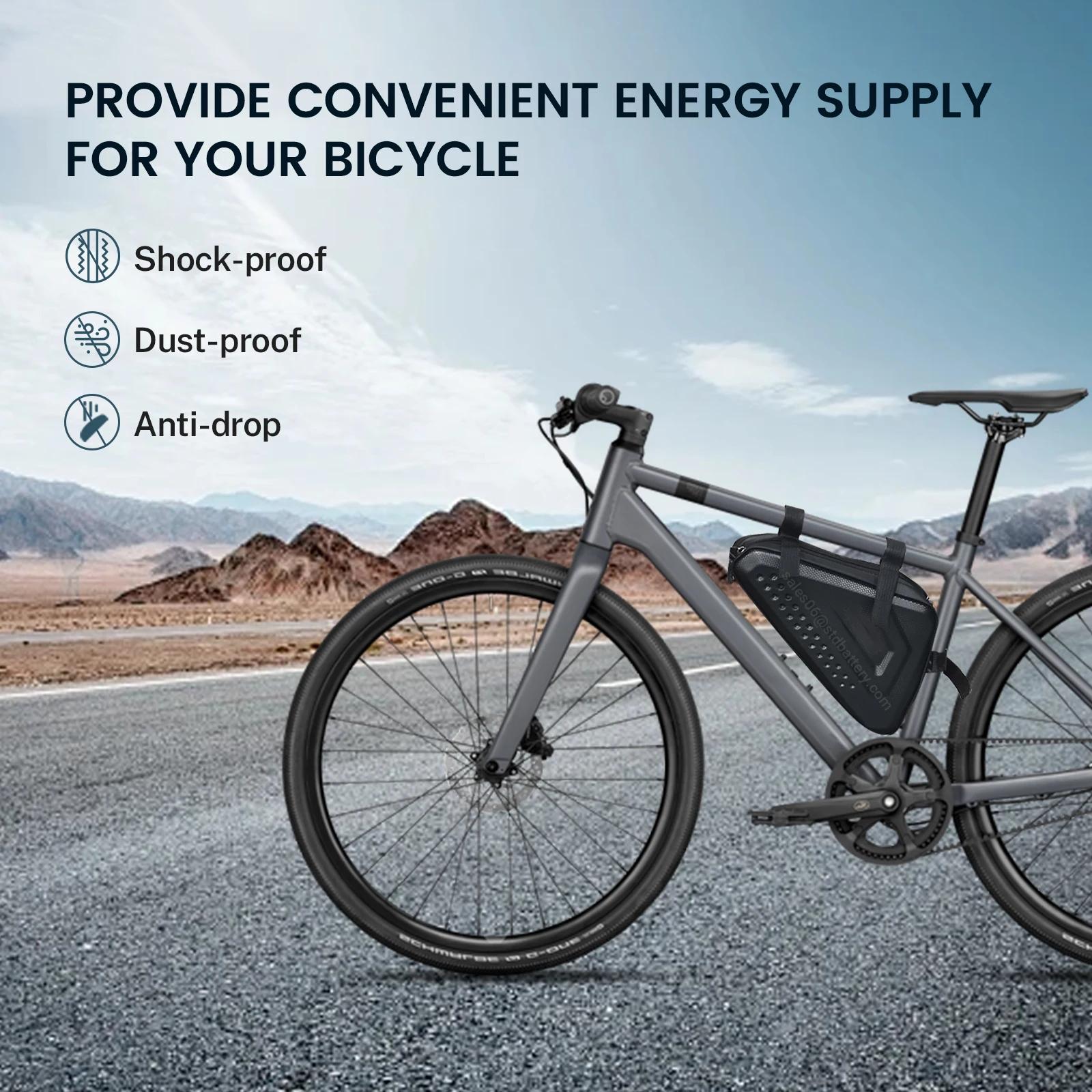 Batterie lithium-ion triangulaire pour moteur de vélo électrique, petite taille, 36V, 48V, 52V, 13Ah, 15Ah, 18Ah, 18650, 21700, 500W, 750W, 1000W
