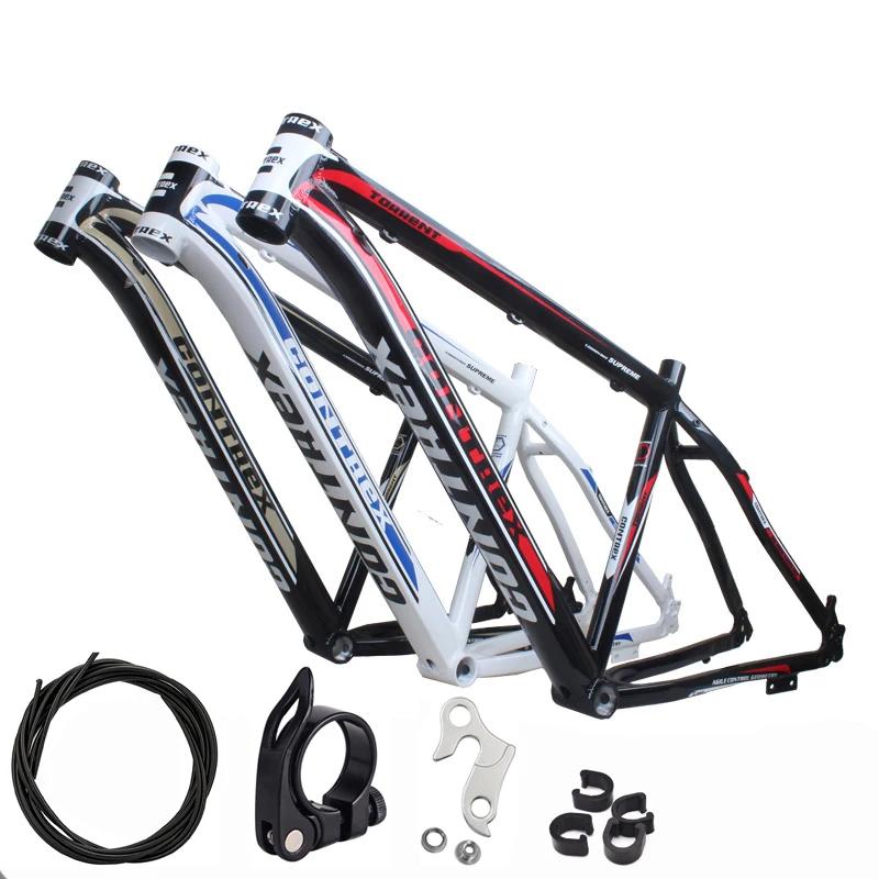 Cadre de vélo de montagne en alliage d'aluminium 26 pouces 29 pouces freins à disque avec crochet arrière pour VTT randonnées et courses