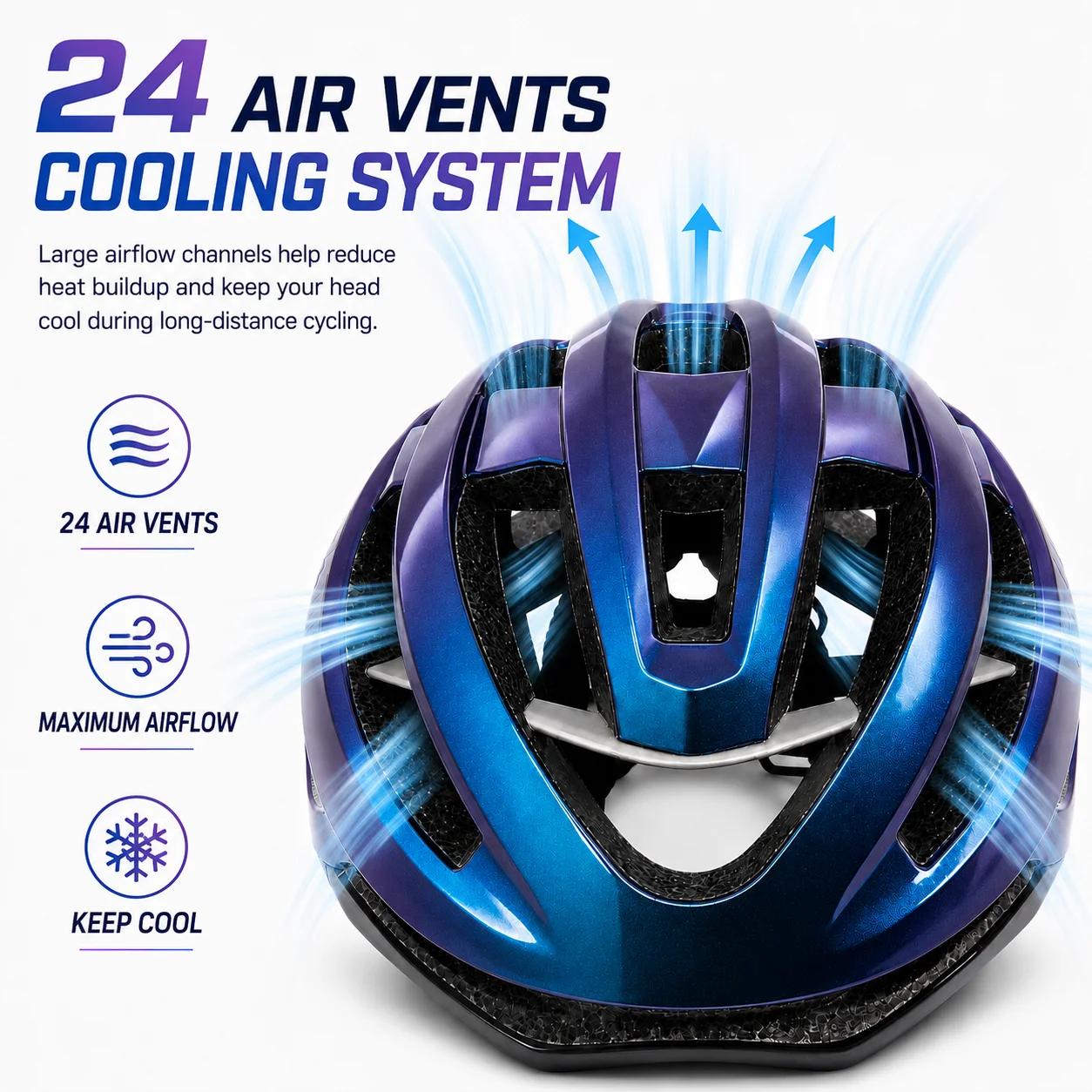 Casque de vélo pour adultes, léger, réglable, pour vélo de route, VTT, pour hommes et femmes, course