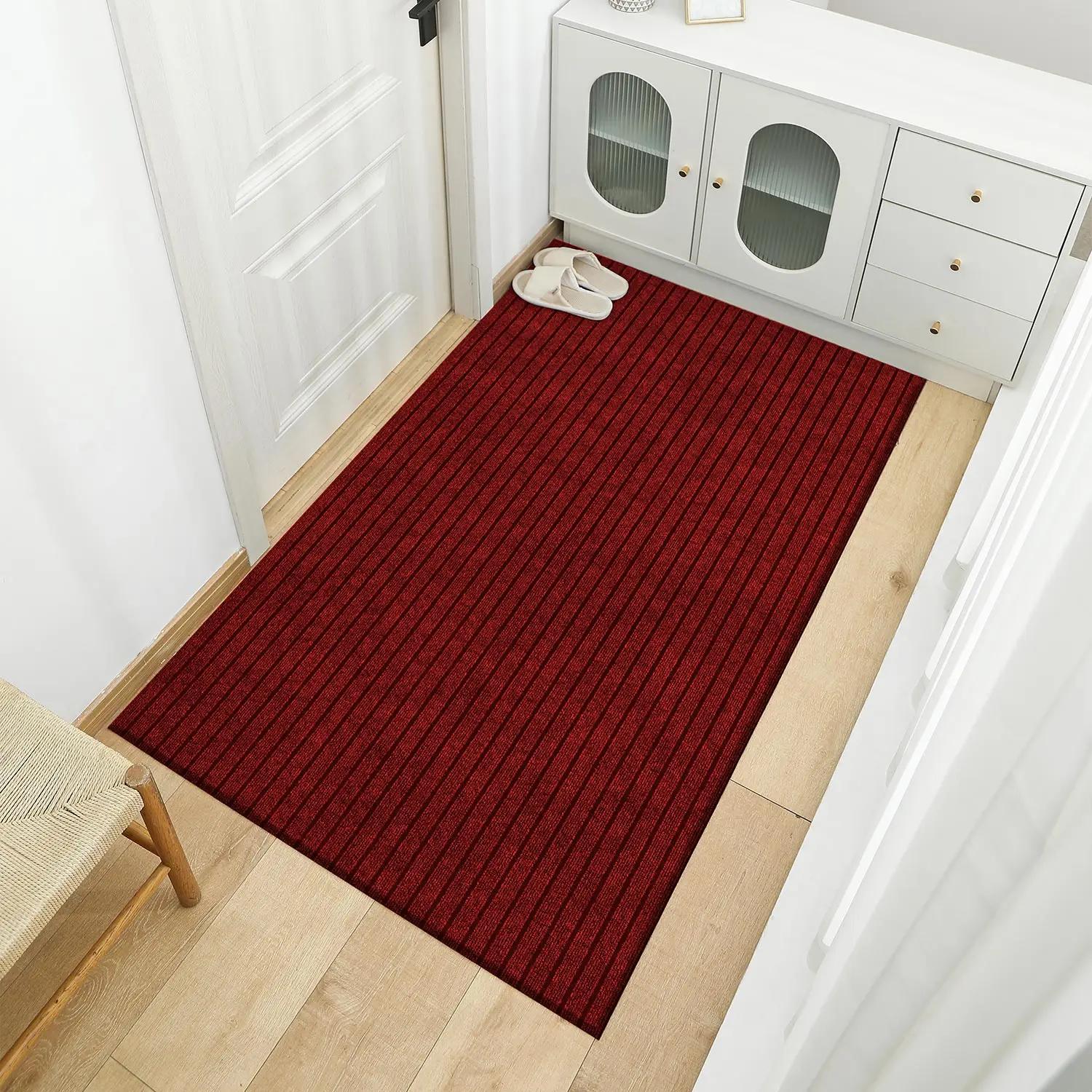 , Tapis de buanderie, tapis extérieur antidérapant et lavable, zone personnalisée carpe couloir inférieur en caoutchouc rayé de grande taille
