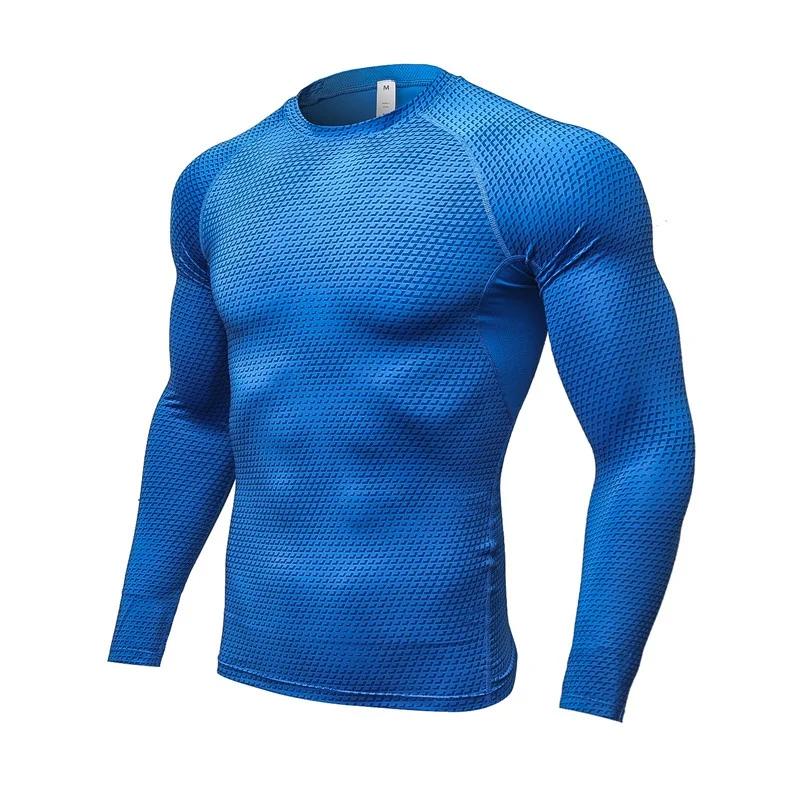 Chemise manches longues Homme élastique séchage rapide - T-Shirt gymnastique serré - Sous-vêtements athlétiques entraînement
