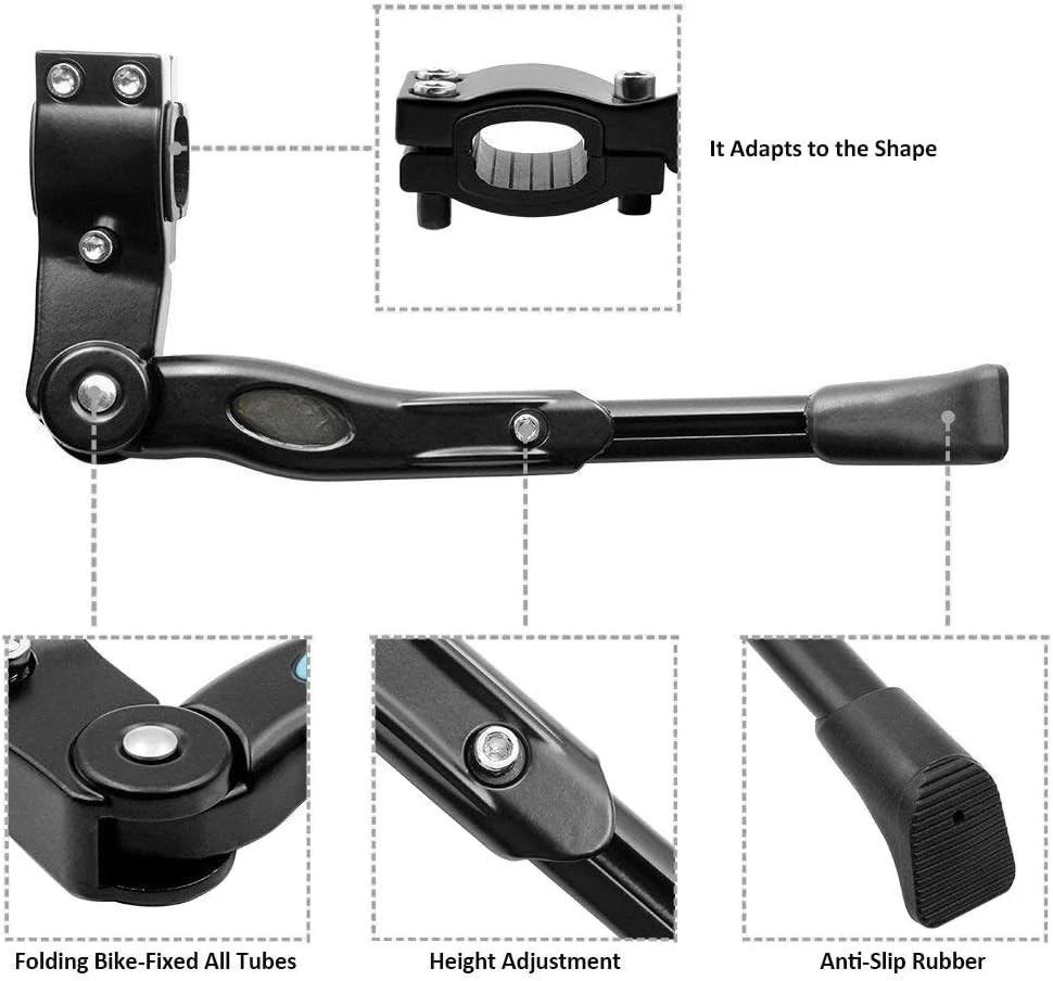 Béquille de vélo réglable en alliage d'aluminium, béquille latérale de vélo