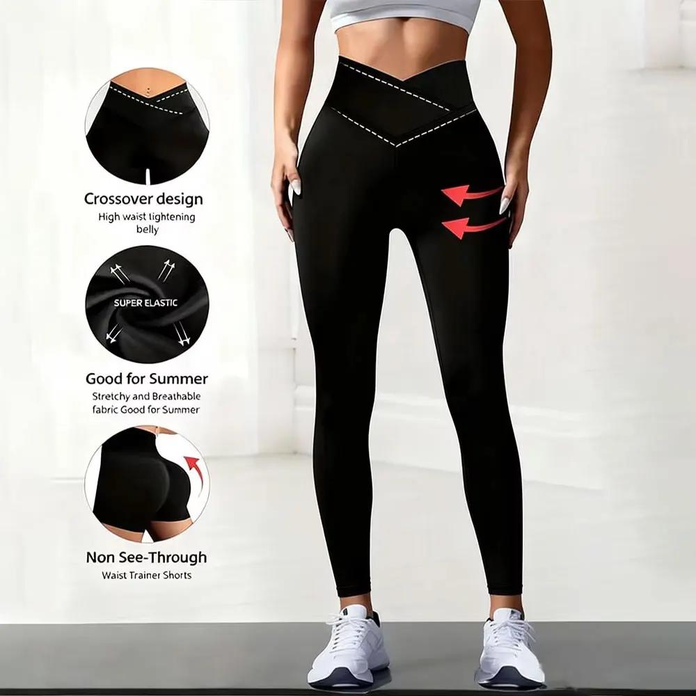 Pantalon de sport taille croisée sur le devant